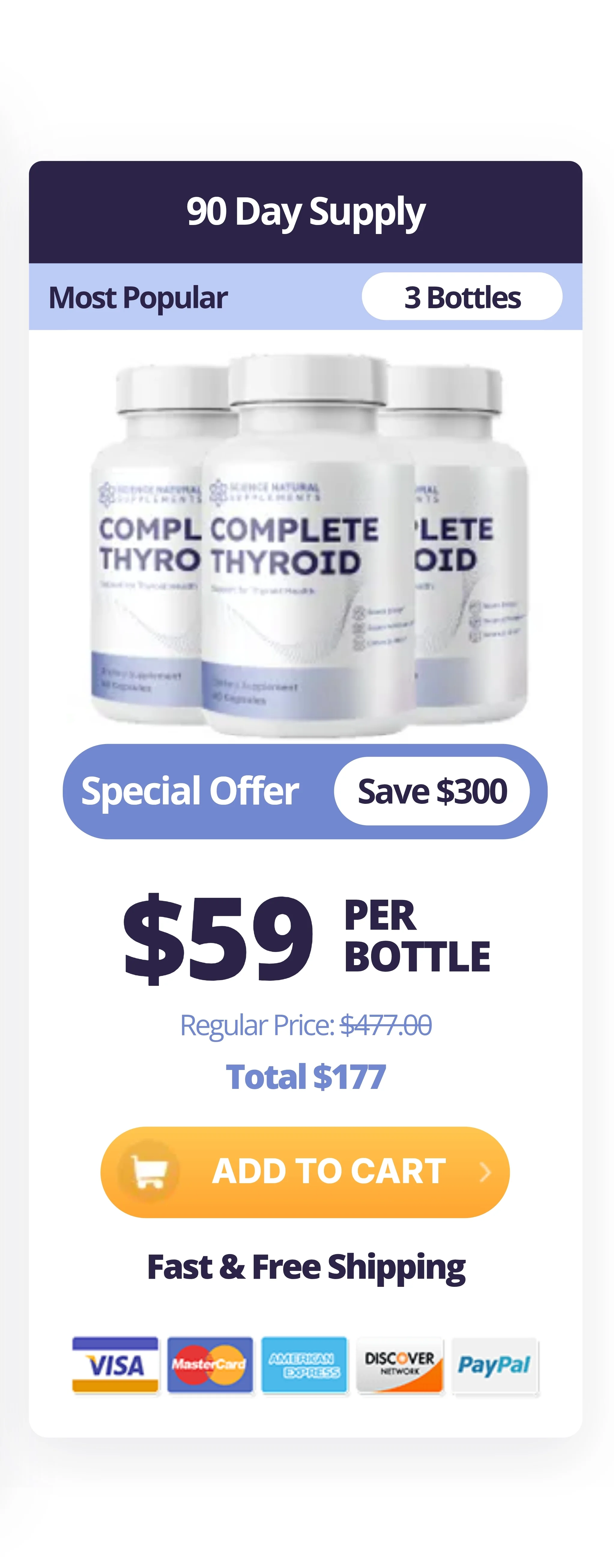 Complete Thyroid™ 3 bottles pricing